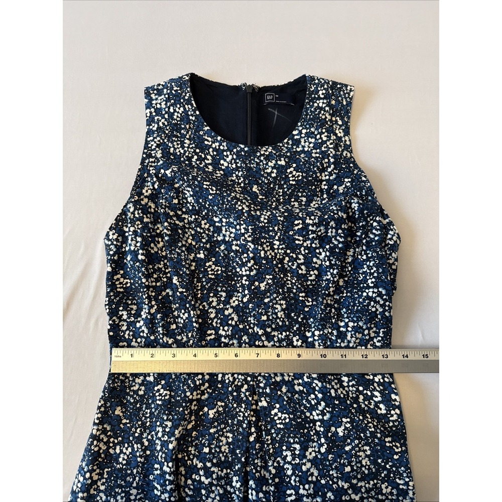 Gap Linen Cotton Fit & Flare Blue Floral Sleeveless Dress Women's 4 Cottagecore - Picture 11 of 12